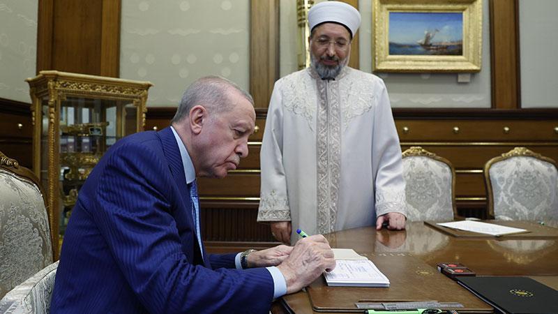 ERDOĞAN, DİYANET İŞLERİ BAŞKANI ARPAGUŞ’U KABUL ETTİ