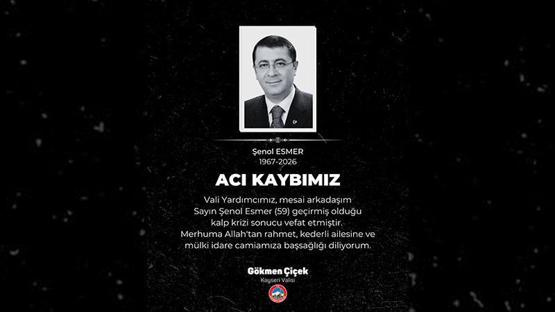 Vali Gökmen Çiçek’ten Taziye Mesajı