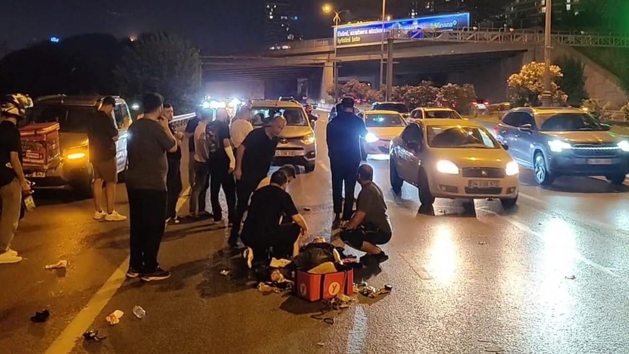 Göztepe’de Motosiklet Devrildi: Kadın Yolcu Ağır Yaralandı
