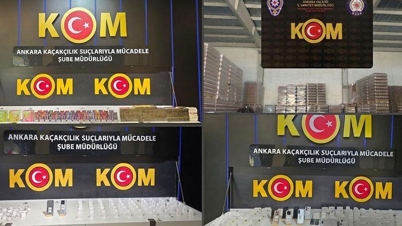 Ankara’da 21 milyon liralık kaçak ürün operasyonu