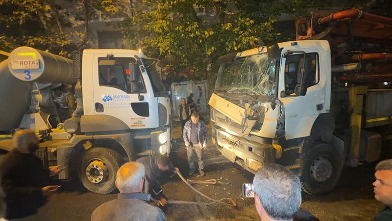 Avcılar’da kontrolden çıkan beton pompası 7 araca çarptı